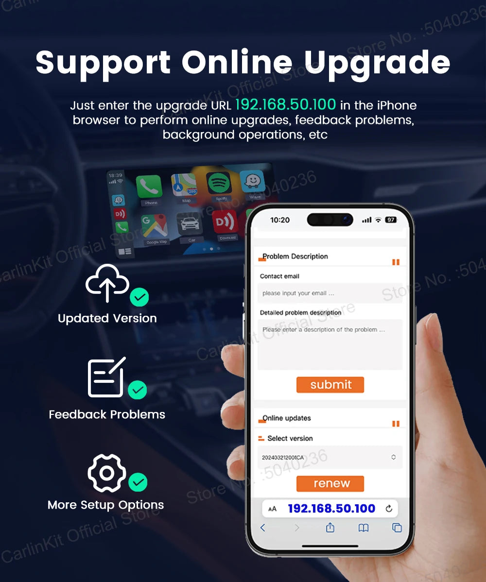 CarlinKit Mini5 Pro Wireless CarPlay & Android Auto Adapter
