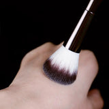Professional 2-in-1 Metal Handle Powder & Blush Brush with Travel Case