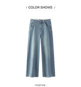 Women's High-Waist Fleece-Lined Wide-Leg Jeans