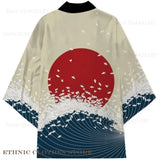 Men's Dragon Print Kimono Cardigan — Oversized Haori Yukata Shirt