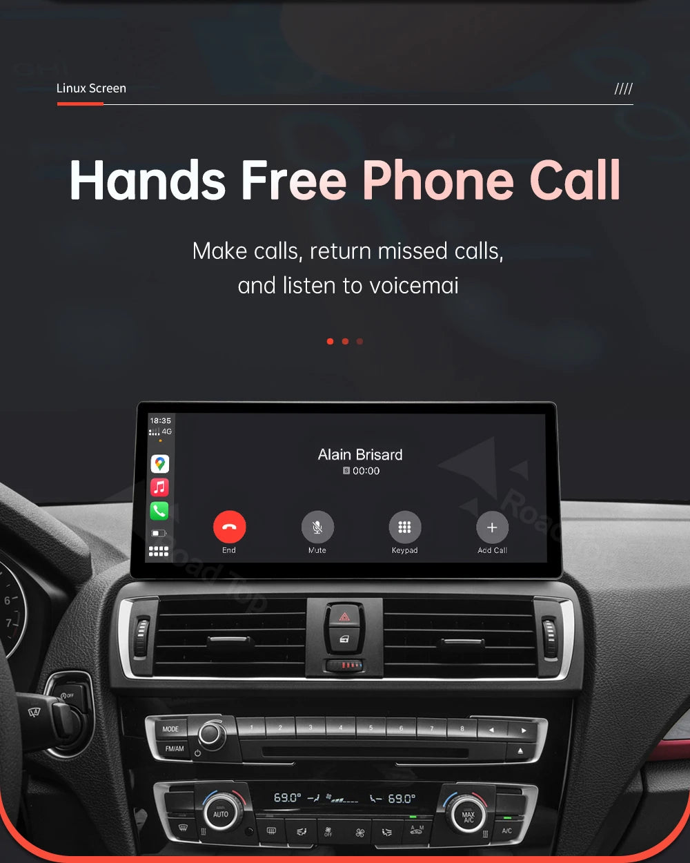 12.3'' BMW F20/F21/F22/F23 Linux CarPlay & Android Auto Screen