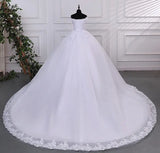 Pure White Wedding Dresses Elegant Boat Neck Ball Gown Simple Vestido De Noiva Plus Size Robe De Mariee