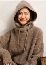 Women's Pure Cashmere Knit Beanie & Scarf Hat