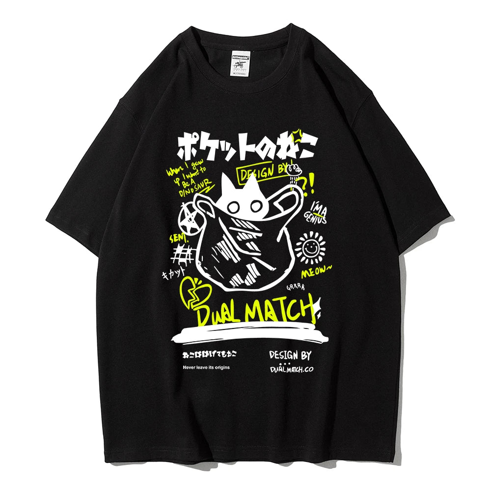 Kawaii Cat Harajuku Streetwear Tee
