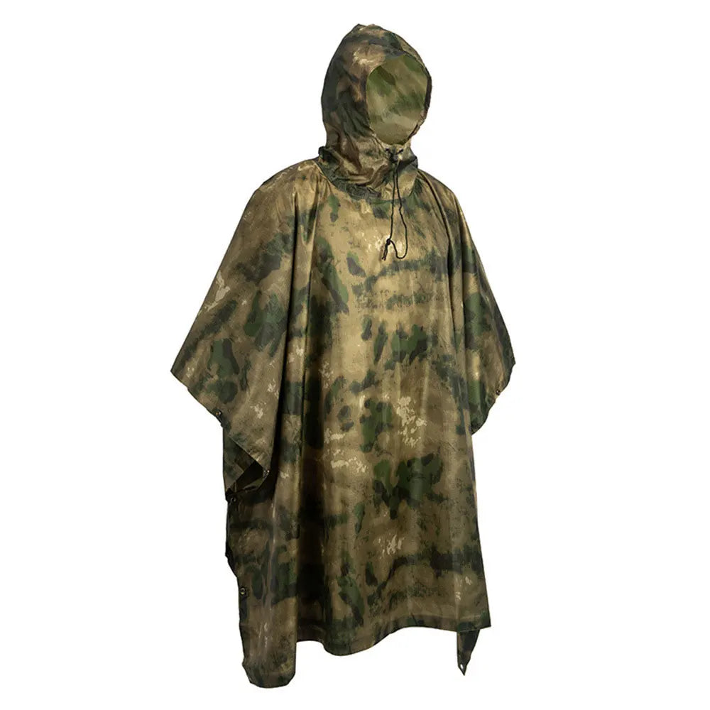 Tactical Camo Raincoat – Packable Waterproof Poncho