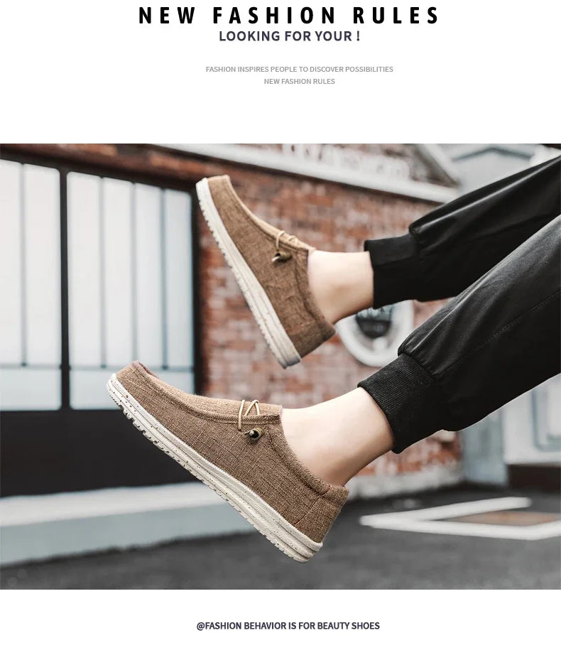 Men Casual Shoes Slip on Canvas Loafers Comfortable Walking Flats for Man Non Slip Soft Moccasins Sneakers Summer loafers