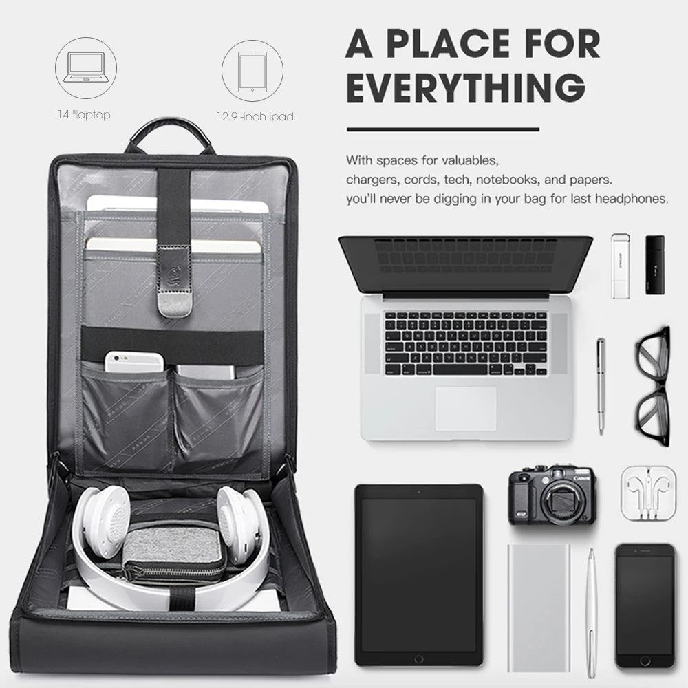 BANGE New Business Backpack Men's Anti-Theft Computer Bag Big Capacity 14.1 Inch Laptop Bagpack Men Elegant Waterproof