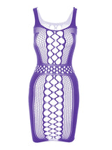 Women's Hollow-Out Mesh Bodycon Mini Dress