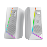 Redragon GS520 RGB Desktop Speakers, 2.0 Channel PC Stereo Speaker with 6 Colorful LED Modes, Enhanced Sound, White/Pink
