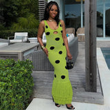 Knitted Tassel Splicing Maxi Dress