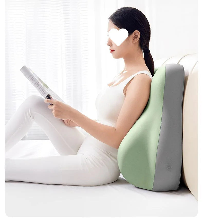 Ergonomic Memory Foam Waist Cushion Green Contoured Tummy Pillow Multi-Functional Support Pillow for Prone Sleep & Reading