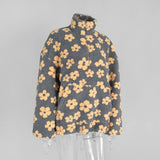 Women's Floral Fleece High-Neck Pullover