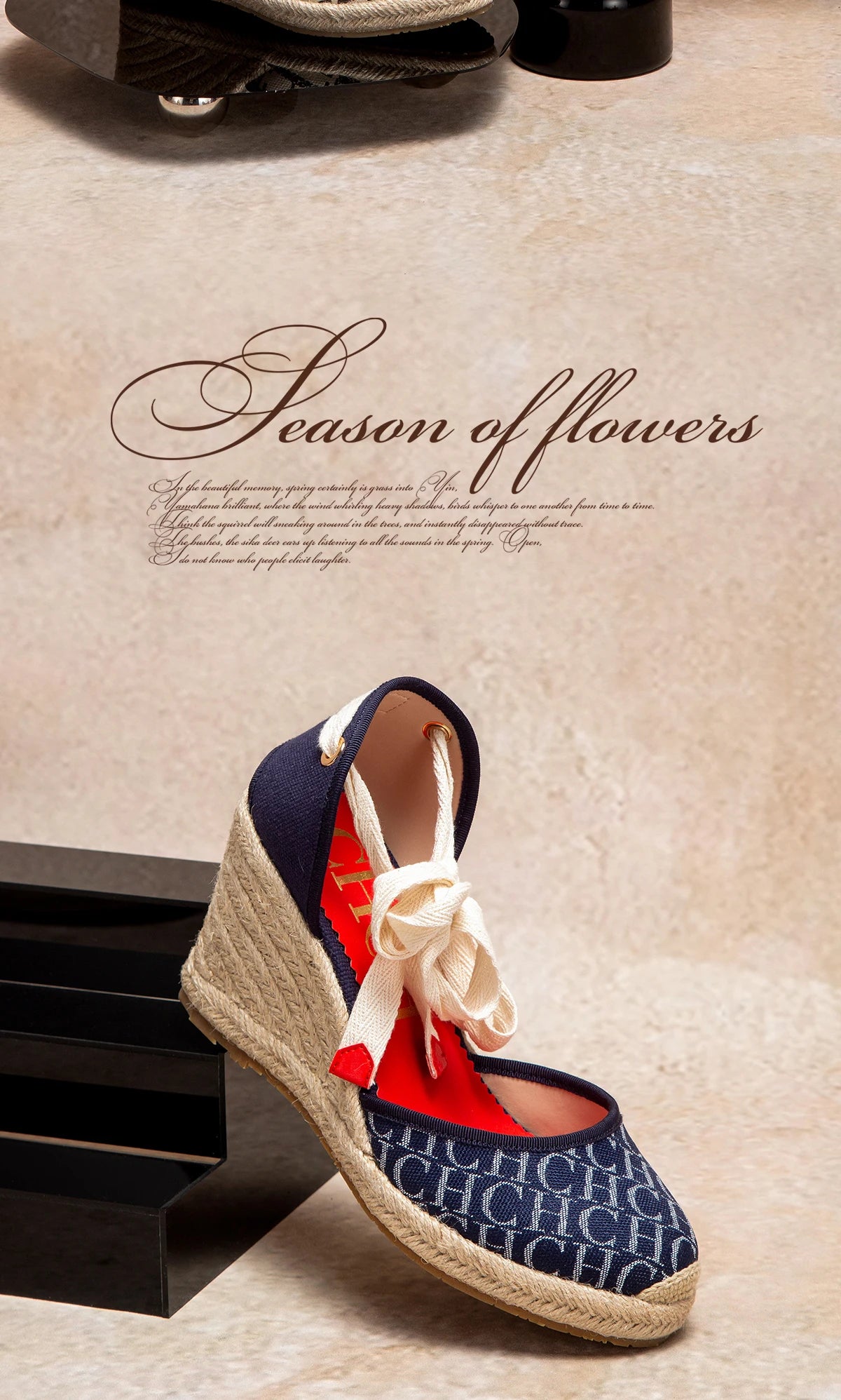 Women's Espadrille Wedge Sandals – Ankle Strap Lace-Up