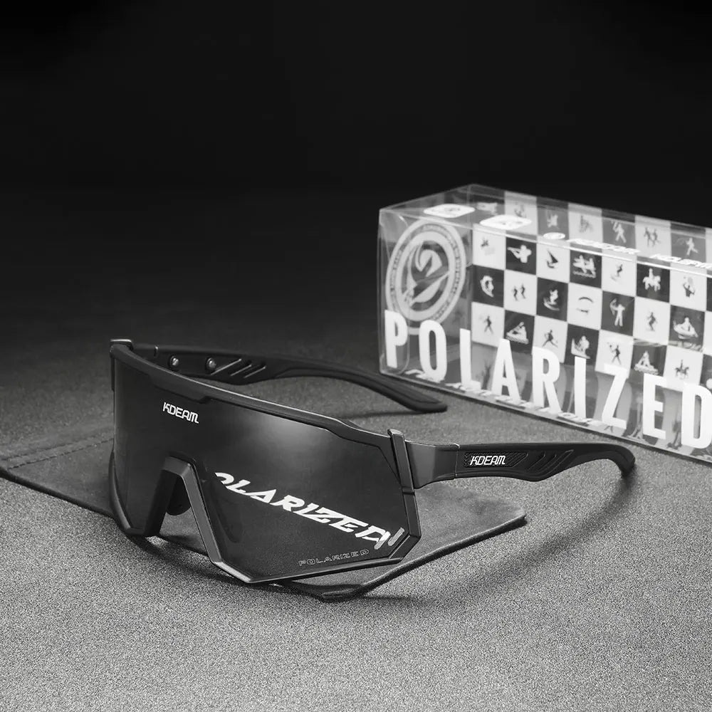 KDEAM High-End Sports Sunglasses Polarized Men's Cycling Glasses Dismountable TR90 Frame And Nose Pads Easy To Exchange