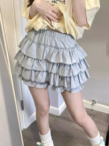 Bow & Ruffle High-Waist A-Line Mini Skirt