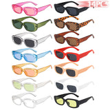 14-Piece Rectangle Sunglasses Set | Women's Vintage Eyewear