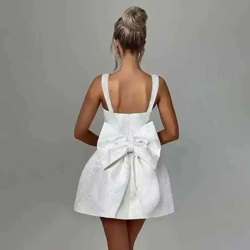 Townlike Women's Elegant Jacquard Backless Mini Dress - USA Made Chic