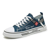 Men's Plus Size Canvas Sneakers — Breathable Lace-Up Casual Flat Shoes