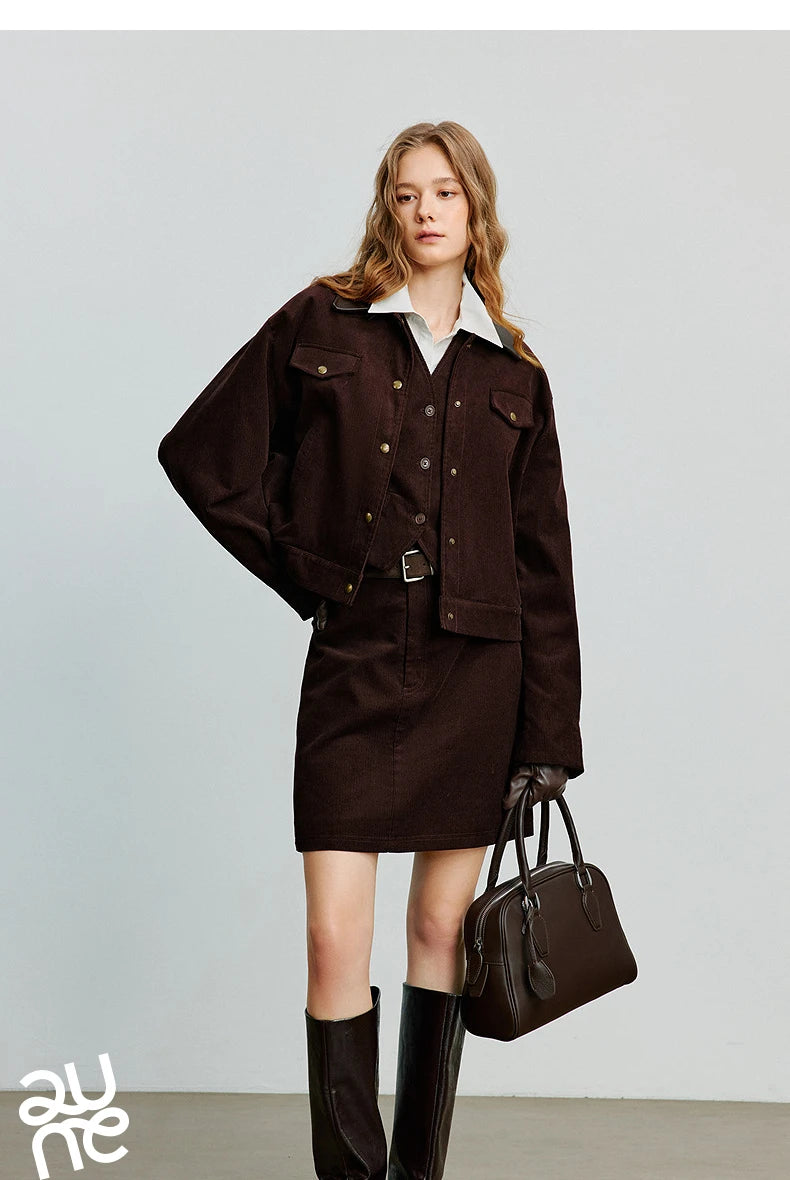 Toyouth Corduroy A-Line Mini Skirt | Autumn 2025