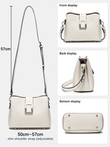 Zency Genuine Leather Bucket Shoulder Bag for Women