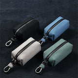 Portable Keychain Wallet for Men Women Large-Capacity Double Zipper Key Pouch Bag Suede Leather Key Case Unisex Coin Purse