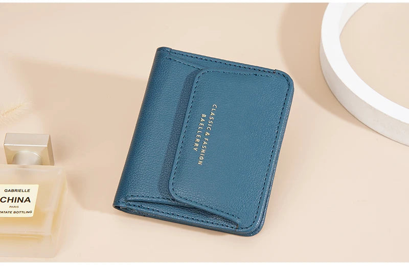 Fashionable Mini Women Wallet Name Engraving High-Quality Card Holder Simple Short Female Coin Purse Small Ladies Purse