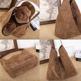 Soft Suede Cow Leather Women's Shoulder Crossbody Bags Luxury Designer Brand Ladies High Quality Large Tote Bag Autumn Winter