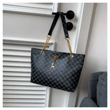 Durable PU Leather Shoulder Bags Large Capacity Printing Shopping Bag Handbags Women