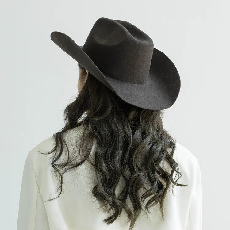 USPOP Wide Brim Wool Cowboy Hat – Unisex Felt Fedora