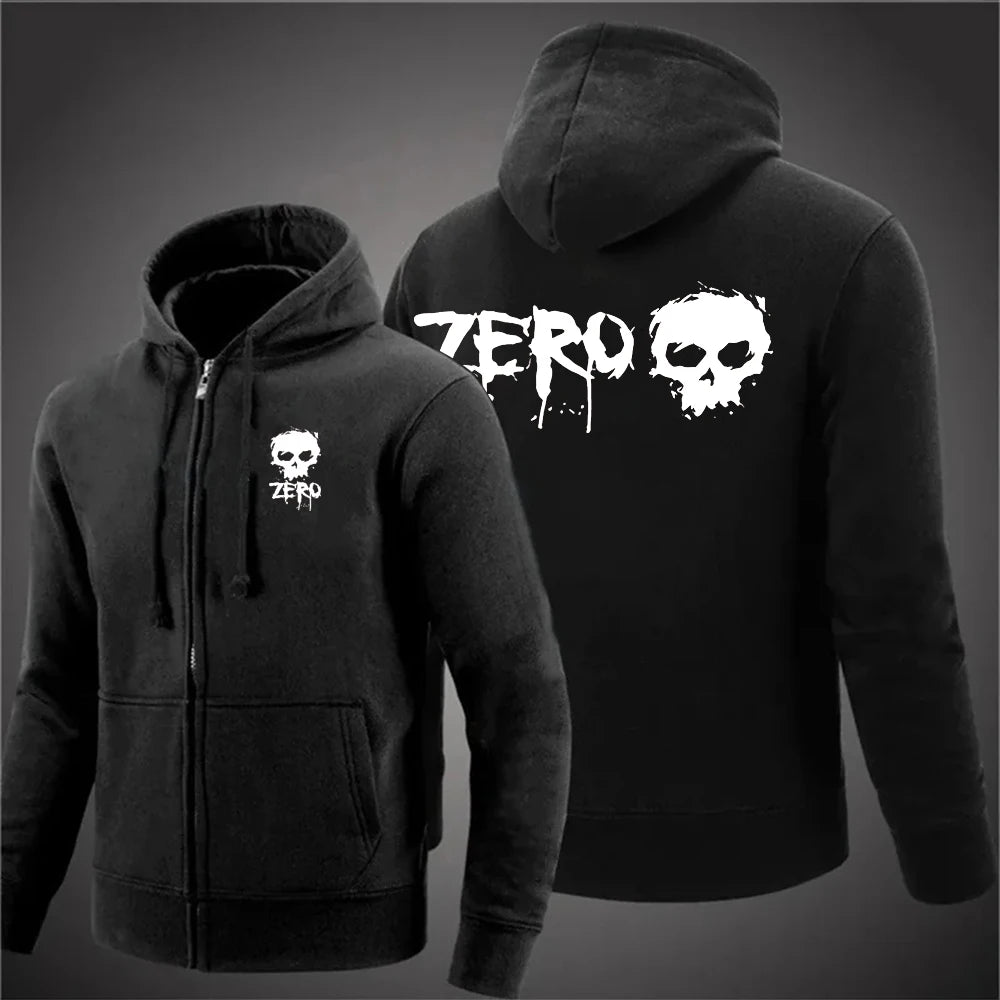 Zero Skateboard Logo Men's Harajuku Zipper Hoodie