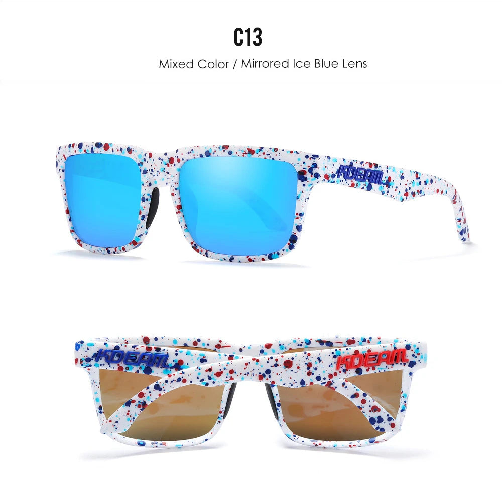 KDEAM Men's Polarized Sunglasses Square Casual Outdoors Sun Glasses Women Unisex Sunglass For Couple With New Package