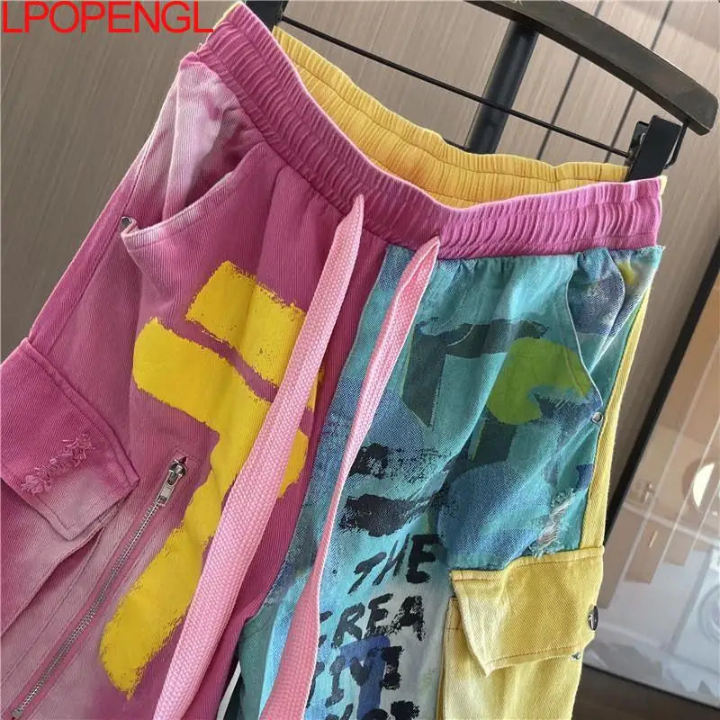 Women's Patchwork Denim Harem Pants | Streetwear