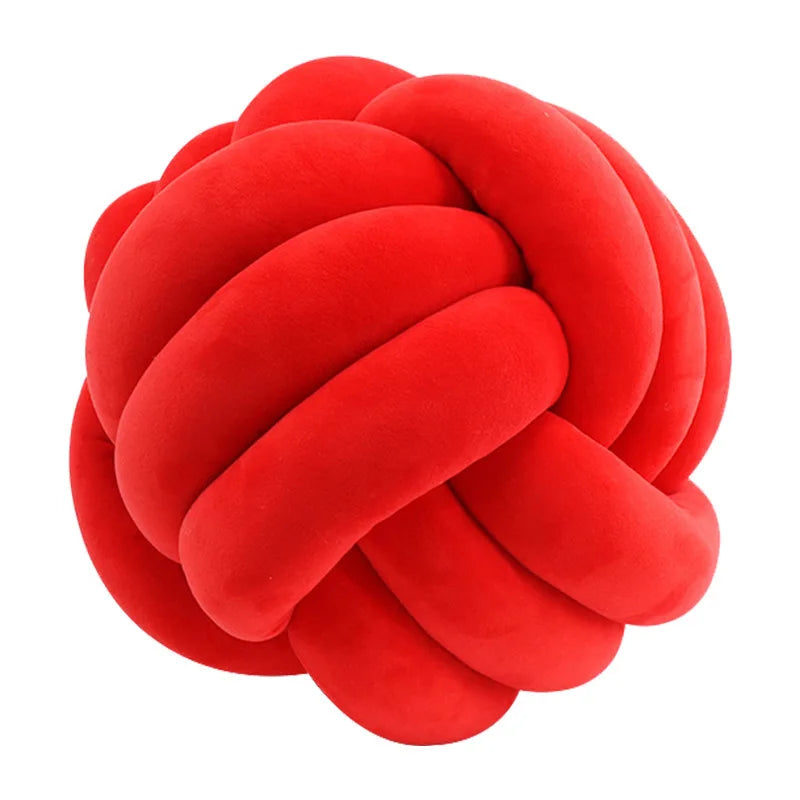 Handmade Knot Ball Throw Pillow – Soft Velvet Cushion