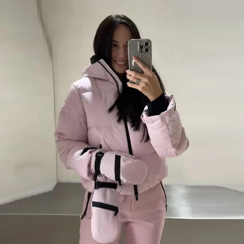 Windproof Faux Fur Ski Jumpsuit