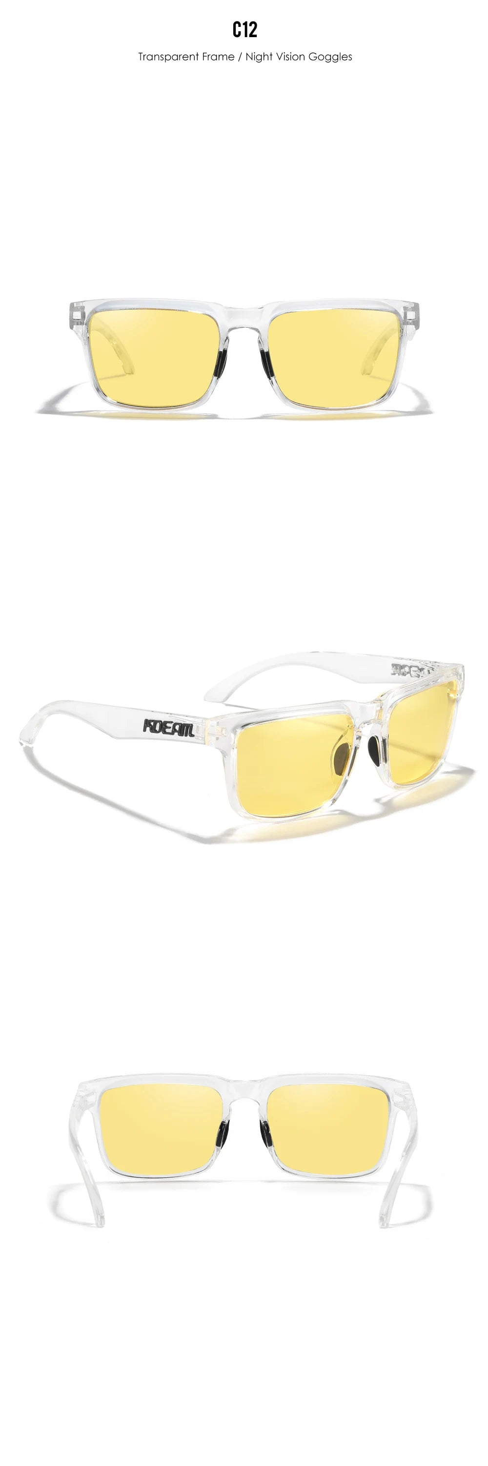KDEAM Large Size Men's Sunglasses Polarized Photochromic Night Vision Goggles Oversized Sun Glasses With 154mm Width KD332 PLUS
