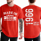 60th Birthday Vintage Graphic T-Shirt — Made in 1966 Men's Short Sleeve Tee