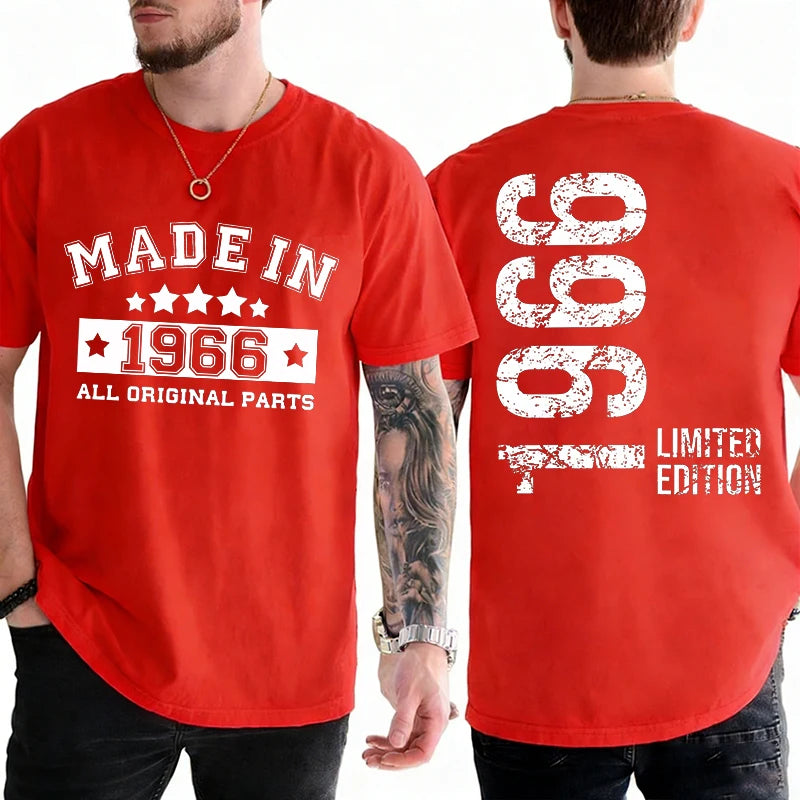 60th Birthday Vintage Graphic T-Shirt — Made in 1966 Men's Short Sleeve Tee