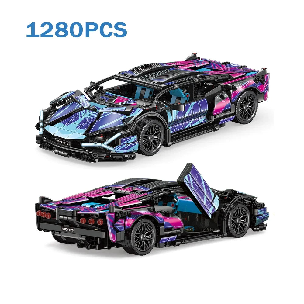 Creative DIY Racing Car Model Building Bricks Kit Advanced MOC Construction Toys for Adults Boys Girls Holiday Gift Idea