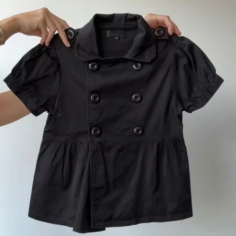 Y2K Gothic Aesthetic Top Square Neck Women's Retro Harajuku Fashion Casual Fairy Style Sweet and Cute Emotional Girl