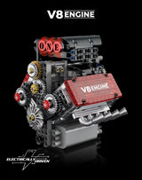 V8 Engine Motorized Simulation Brick Model Electrically Drive Building Blocks Technical Car Parts Creative Toys Gifts Adult