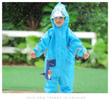 Kids Waterproof Dinosaur Raincoat – Hooded Jumpsuit