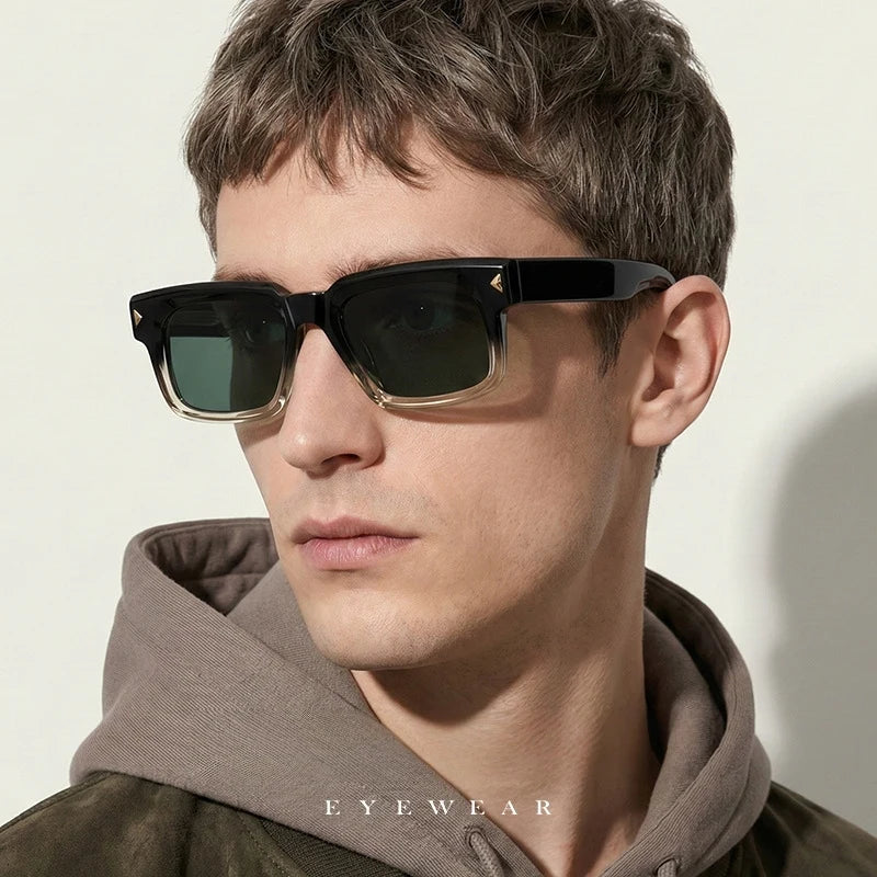 YIMARUILI Retro Square Men's Polarized Sunglasses Fashion Trend UV Protection High Quality TR90 Acetate Women's Driving Glasses
