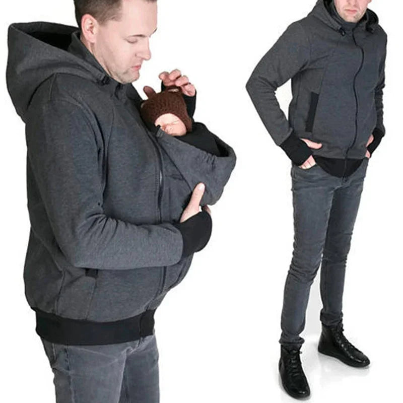 Men's Babywearing Zip-Up Hoodie