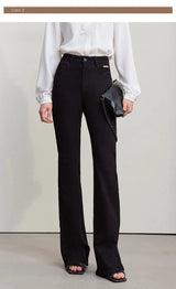 Amii Flared Jeans Autumn 2026 New Commuter Style Casual Versatile Women's Pants Solid Color Denim Trousers For Women 12621032