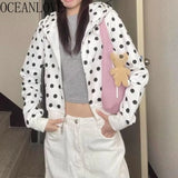Women's Polka Dot Zip-Up Hoodie