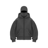 Men and Women Balaclava Y2K Gothic Harajuku Winter New Item Double Hooded Sweatshirt Men's Hooded Mask Zipper Sportswear
