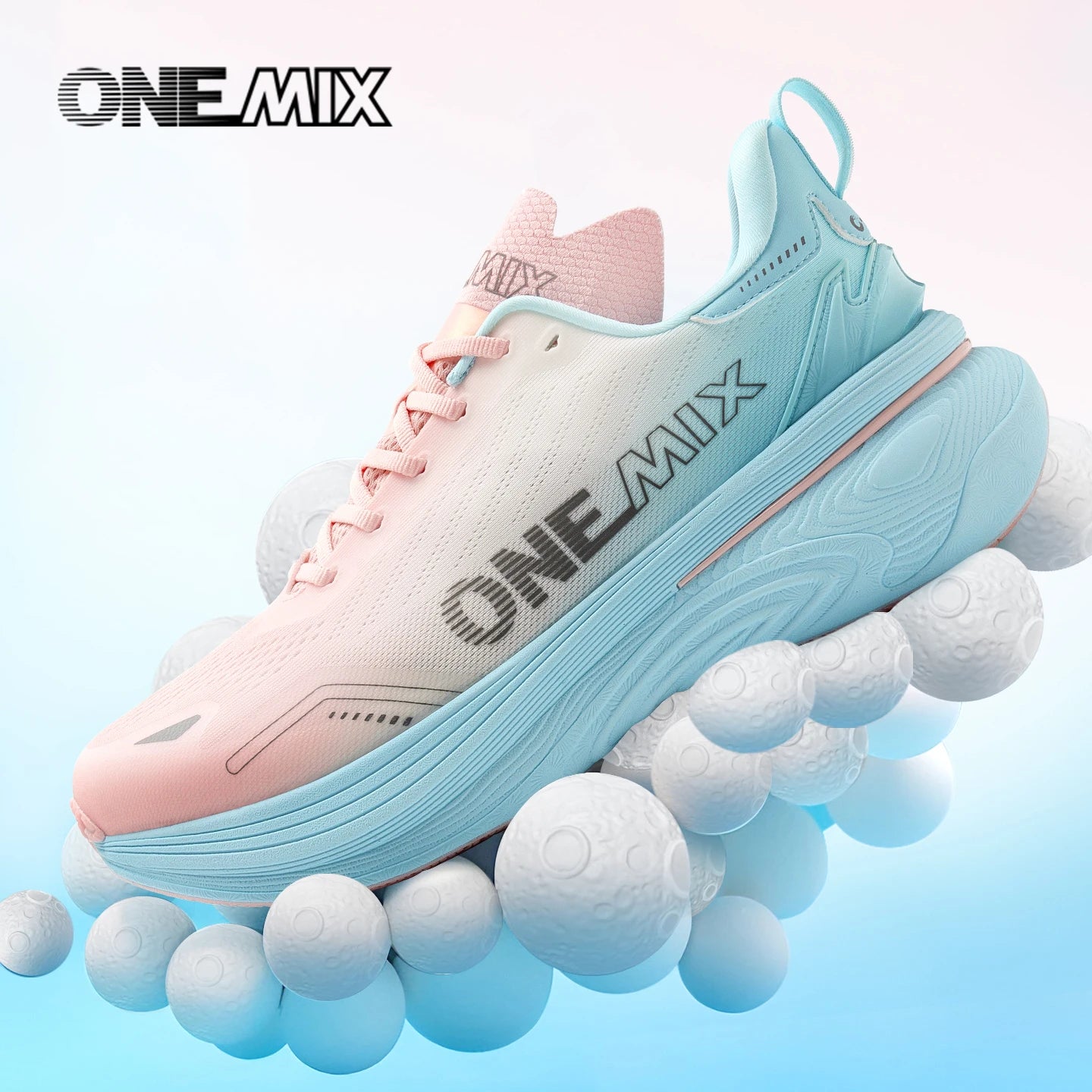 ONEMIX New Jogging Running Shoes Women and Men Light Sneakers Road Shoes Wear-resistant Fashion Sports Shoes Fitness