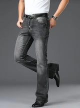 Men's Flared Jeans with Mid-Rise Waist