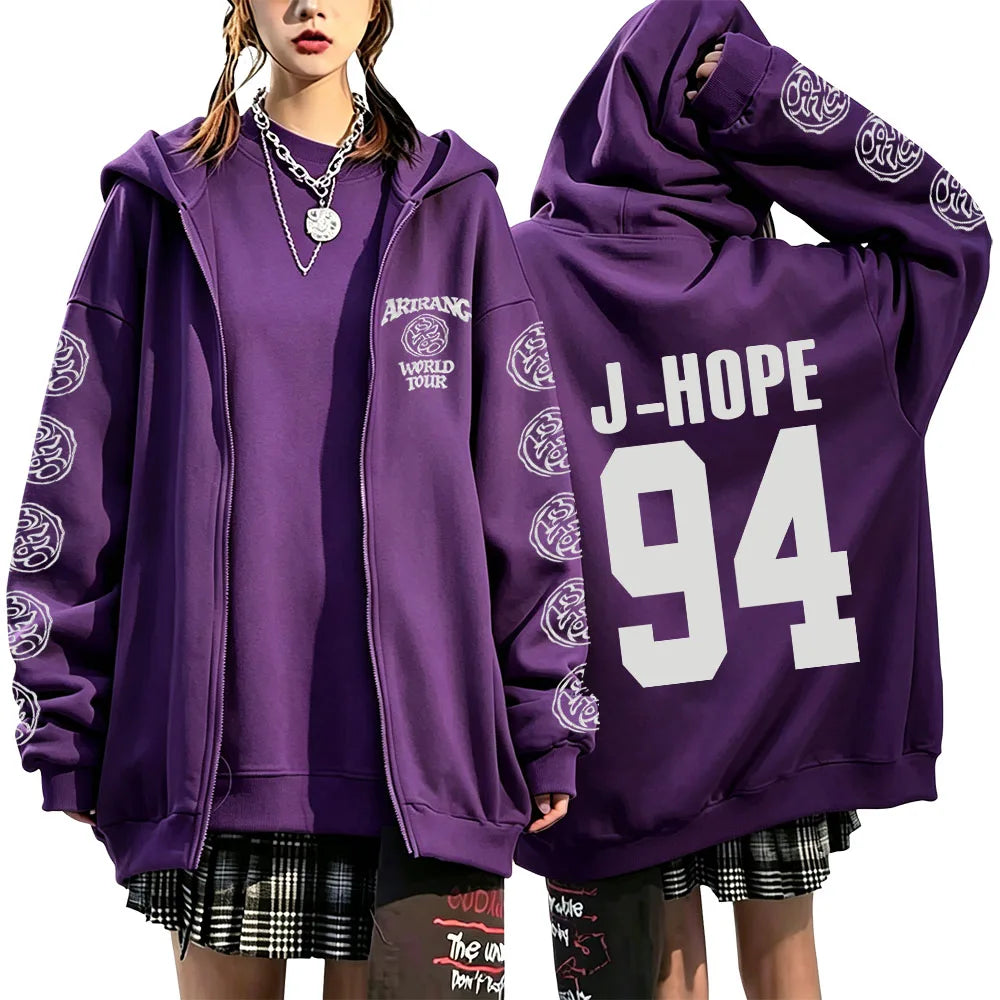Y2K Graphic Zip-Up Hoodie