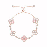GLOSSMOON Sakura Cleef Bracelet Fashionable and Elegant Cherry Blossom Bracelet Does Not Change Color and Is Not Allergic  The Sakura Clover Bracelet showcases a multitude of brilliant diamonds, forming a luminous sparkle tha